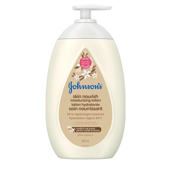 NEW BAG WITH 3 X 500ML BOTTLES OF JOHNSON'S SKIN