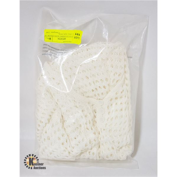 NEW JFAN BATHING SUIT COVER UP WHITE ONE SIZE FITS