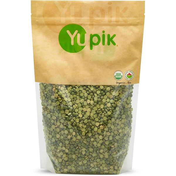 NEW 2 X 1KG YUPIK ORGANIC GREEN SPLIT PEAS
