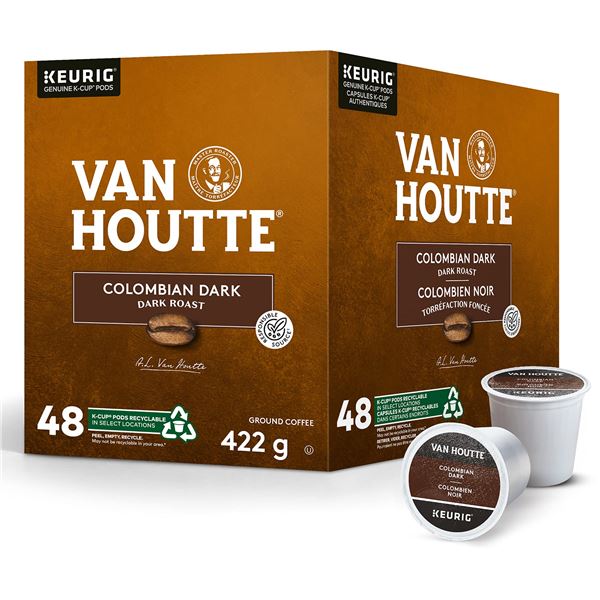 NEW 422G VAN HOUTTE COLOMBIAN DARK ROAST 48 K CUP