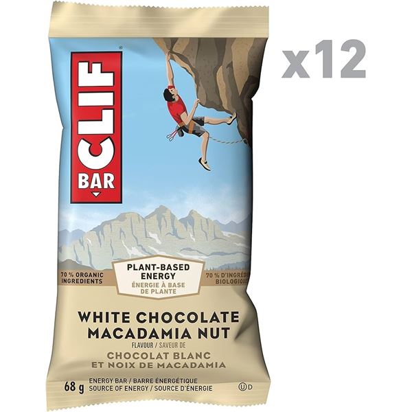 NEW 12 X 68G CLIFBAR WHITE CHOCOLATE MACADAMIA NUT