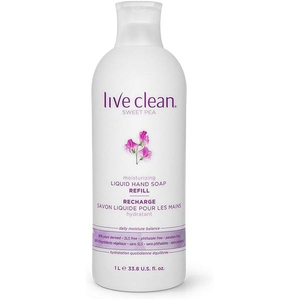 NEW 1L LIVE CLEAN SWEET PEA LIQUID HAND SOAP