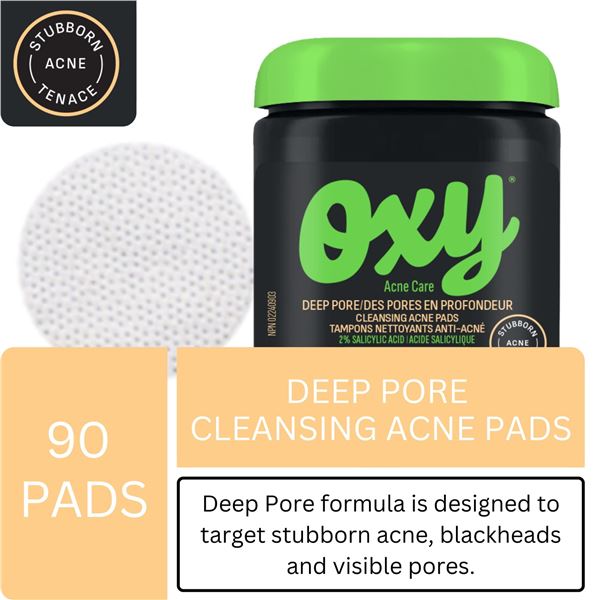NEW 90 PADS OXY ACNE CARE