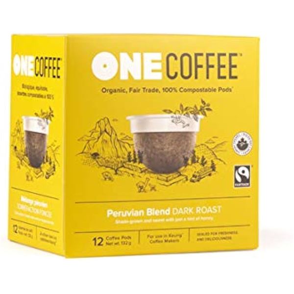 NEW 132G 12 CUPS ONE COFFEE DARK ROAST