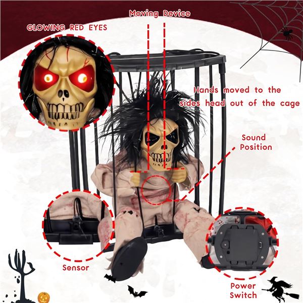 BRAND NEW SCREAMING SKULL MOTION SENSOR