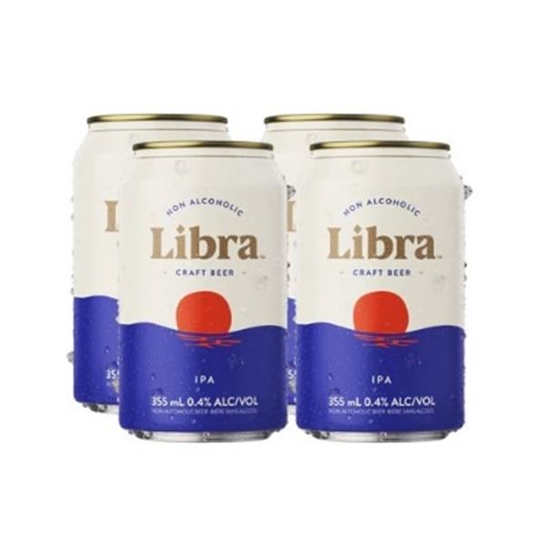 NEW 4 PACK NON ALCOHOLIC LIBRA CRAFT BEER IPA