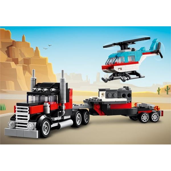 NEW REPACKED LEGO CREATOR FLATBED TRUCK & HELI