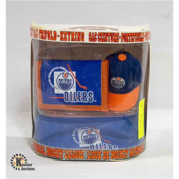BAILIFF SEIZURE- NEW VINTAGE 3PC OILERS GIFT PACK;