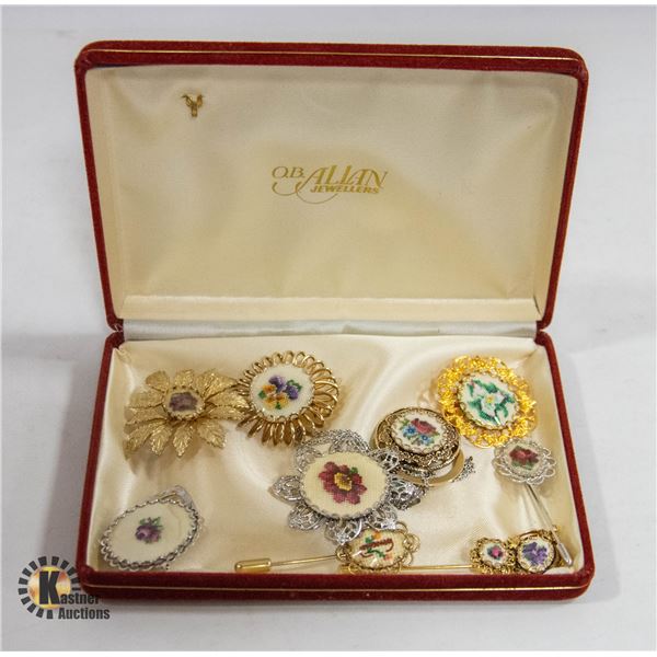 LOT OF 11 PETIT POINT CROSS STITCH