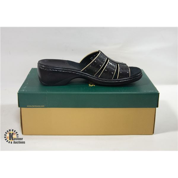 BAILIFF SEIZURE- CLARKS WOMENS SLIDE ON SANDALS;