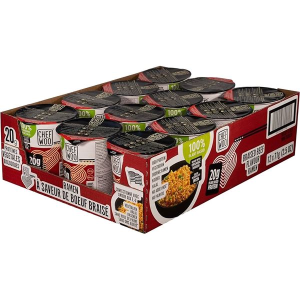 CASE WITH 12 CHEF WOO BEEF FLAVOR PLANT BASED