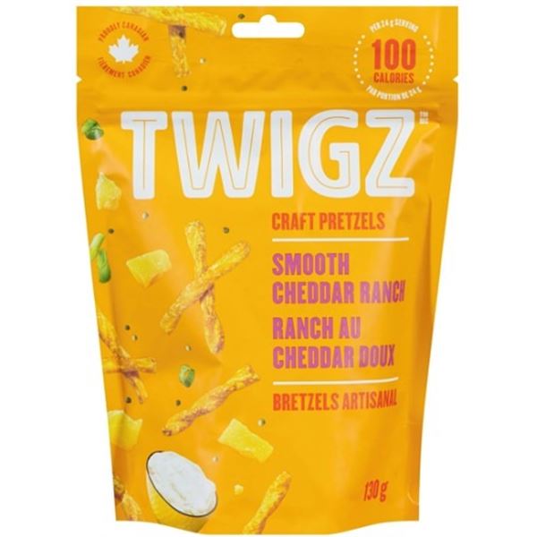 CASE WITH 12X130G BAGS TWIGS SMOOTH CHEDDAR RANCH
