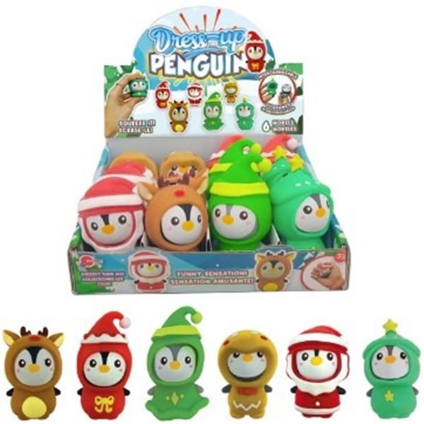 CASE WITH 12 DRESS UP PENGUINS SQUEEZE ITS