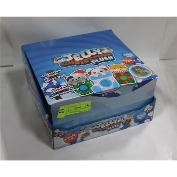 CASE WITH 12 JELLY CHRISTMAS PLUSH STRESS BALLS