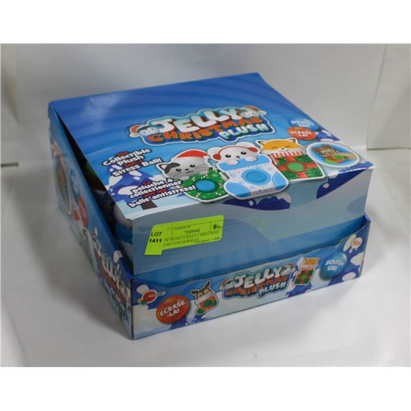 CASE WITH 12 JELLY CHRISTMAS PLUSH STRESS BALLS