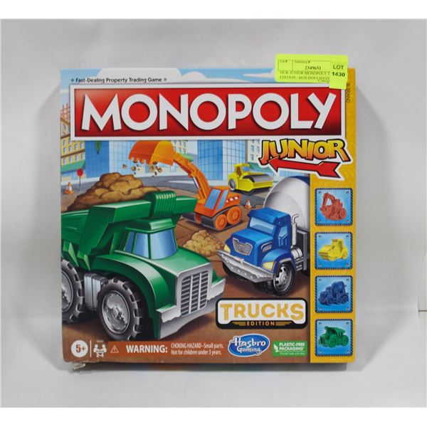NEW JUNIOR MONOPOLY TRUCKS EDITION - BOX DOES HAVE
