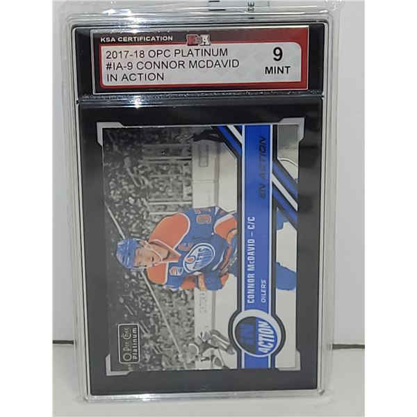 2017-18 OPC Platinum #IA-9 Connor McDavid In Action - Graded 9 MINT
