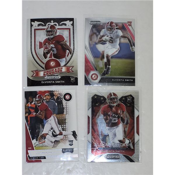 Lot of 4 DeVonta Smith Rookie Football Cards
