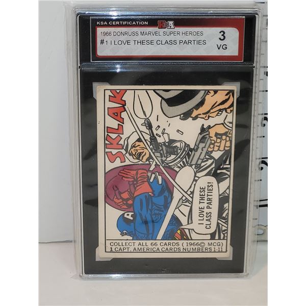 1966 Donruss Marvel Super Heroes #1 I Love These Class Parites - Graded 3 VG