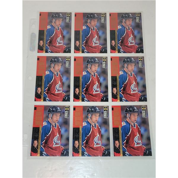 Sheet of Peter Forsberg Hockey Cards
