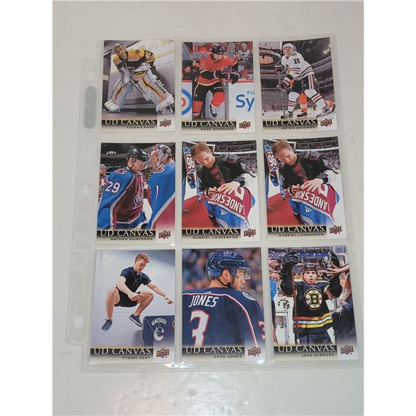Sheet of UD Canvas Hockey Cards