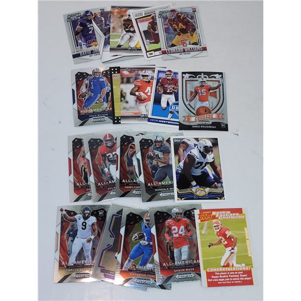 Lot of 20 NFL Football Rookie Cards