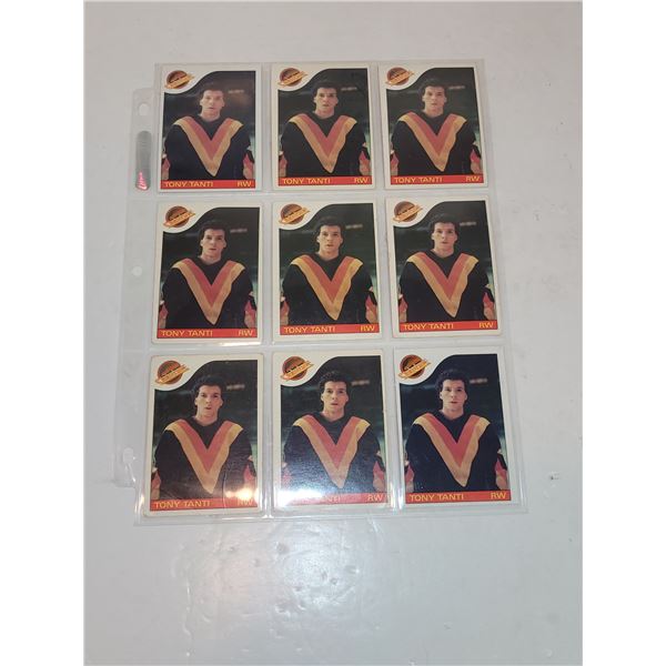 Sheet of Tony Tanti Hockey Cards