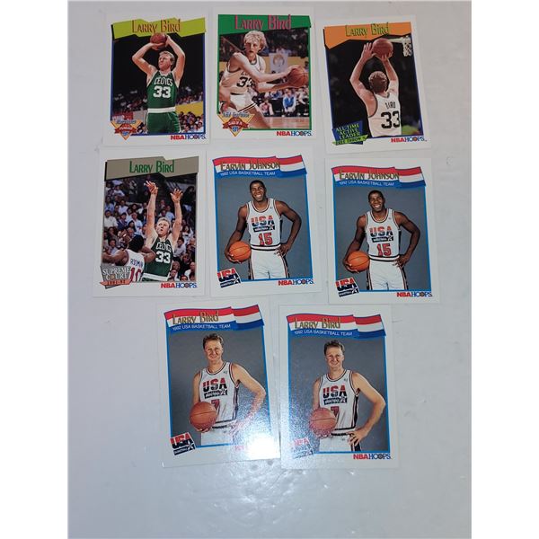 Lot of Larry Bird & Earvin Johnson Basketball Cards