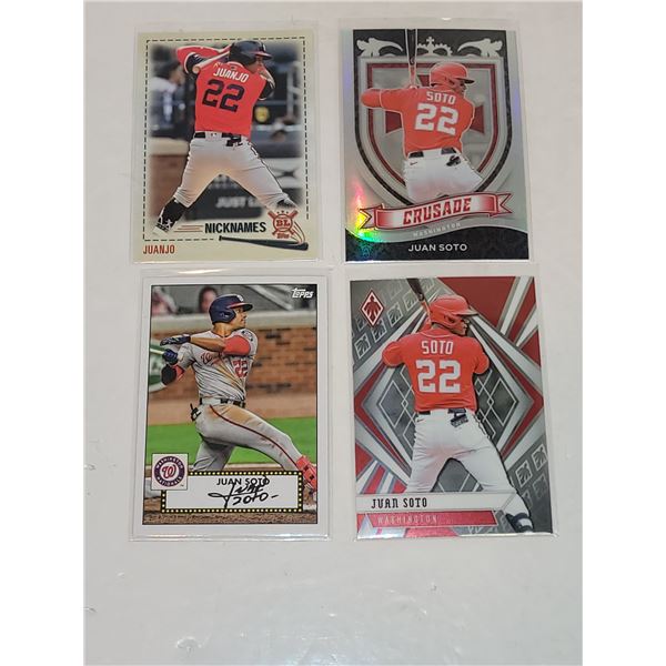 Lot of 4 Juan Soto Baseball Cards