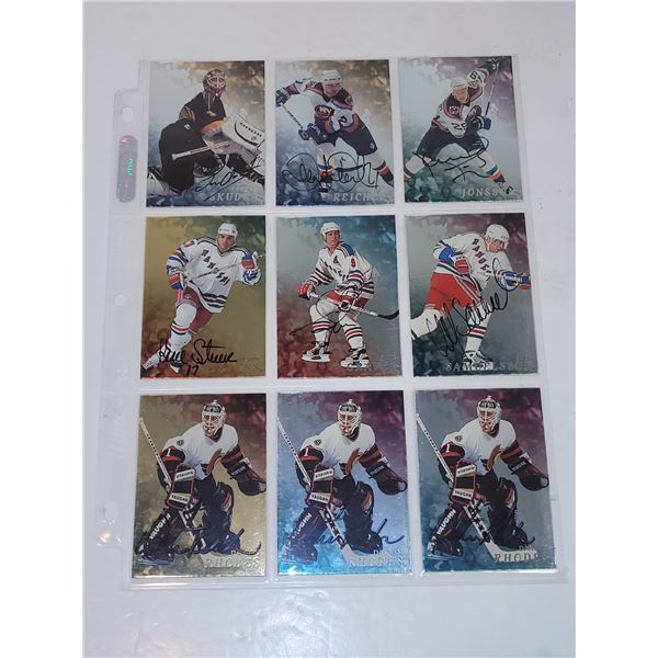 Sheet of 9 NHL Auto Cards