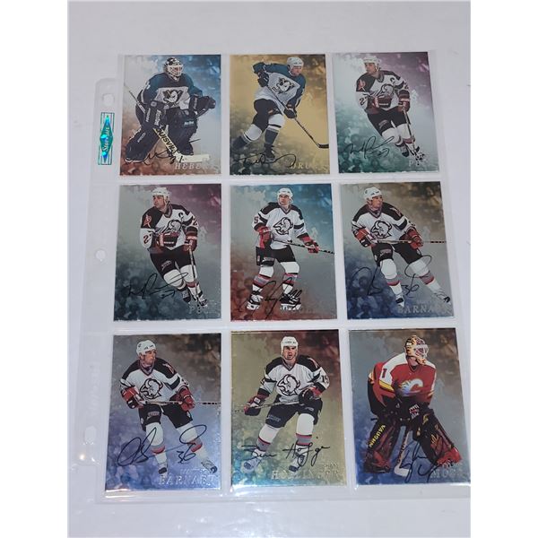 Sheet of 9 NHL Auto Cards