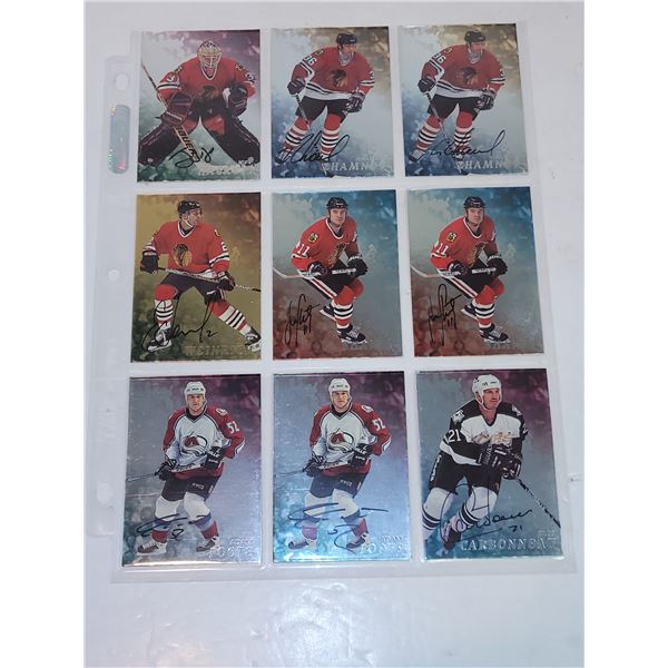 Sheet of 9 NHL Auto Cards