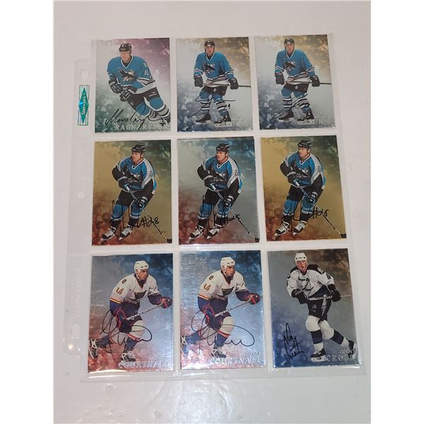 Sheet of 9 NHL Auto Cards