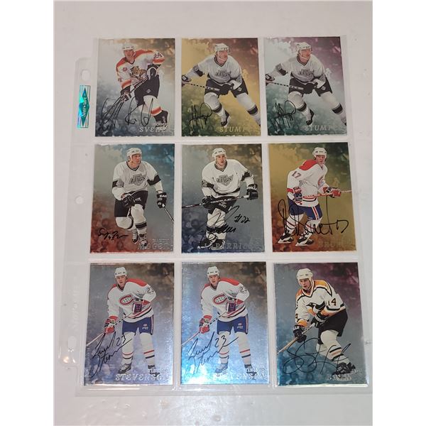 Sheet of 9 NHL Auto Cards