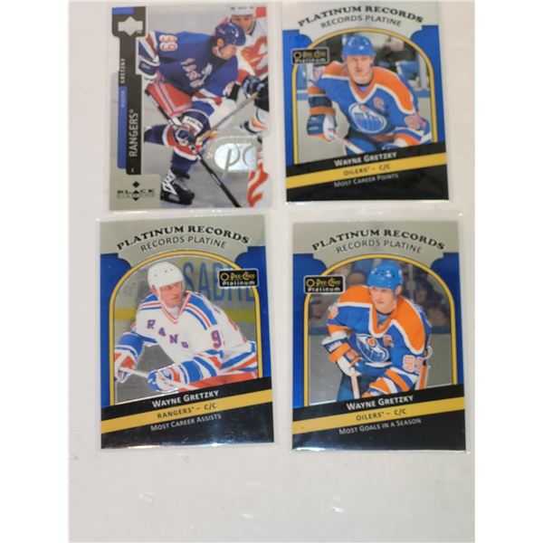 Lot of 4 Wayne Gretzky Hockey Cards- Upper Deck & OPC Platinum