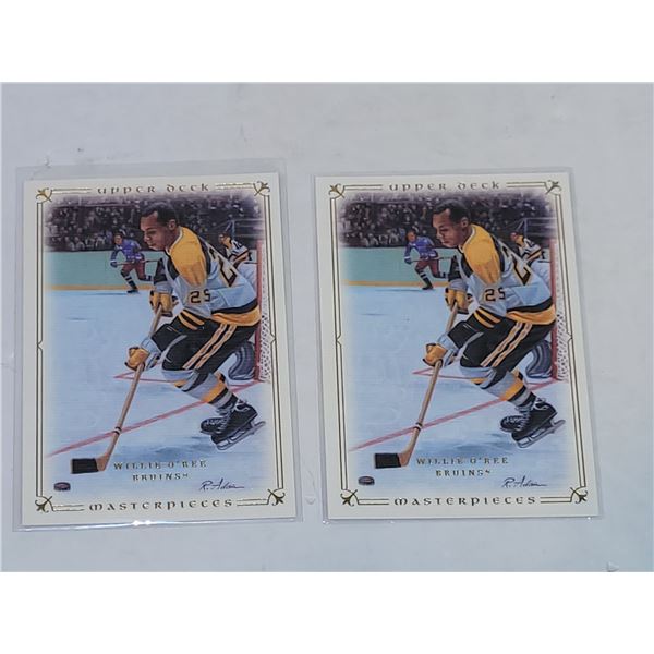 Lot of 2 Willie O'Ree Upper Deck Masterpiece Hockey Cards