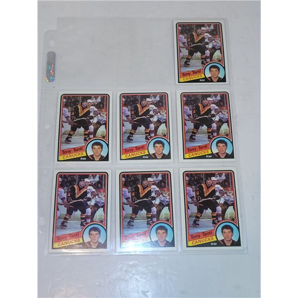 Lot of 7 in a Sheet Tony Tanti Hockey Cards