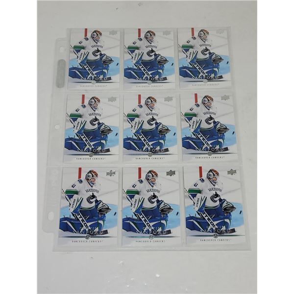 Sheet of Vancouver Canuck Hockey Cards