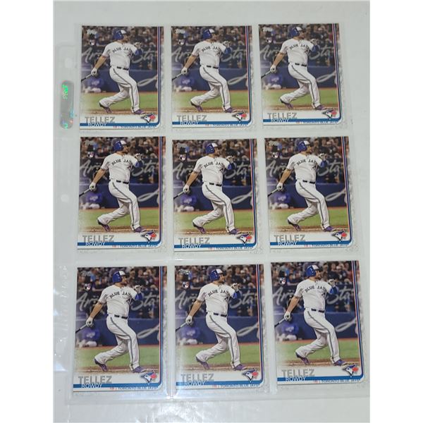 Sheet of Tellez Rowdy MLB Baseball Cards