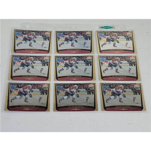 Sheet of Peter Forsberg Hockey Cards