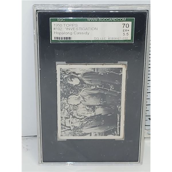 1950 Topps #102 Investigation Hopalong Cassidy - Graded 70 EX+ 5.5