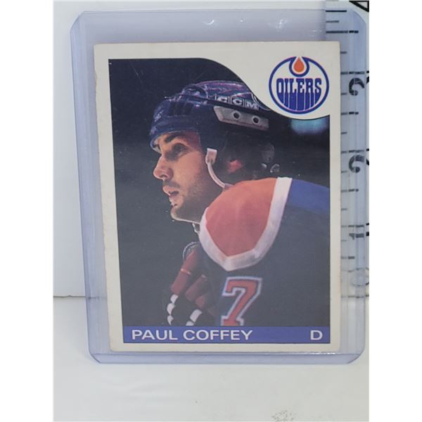 1985-1986 OPC Paul Coffey Hockey Card in Top Loader
