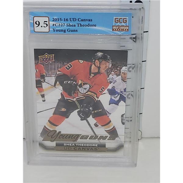 2015-16 UD Canvas #C227 Shea Theodor Young Guns - Graded 9.5