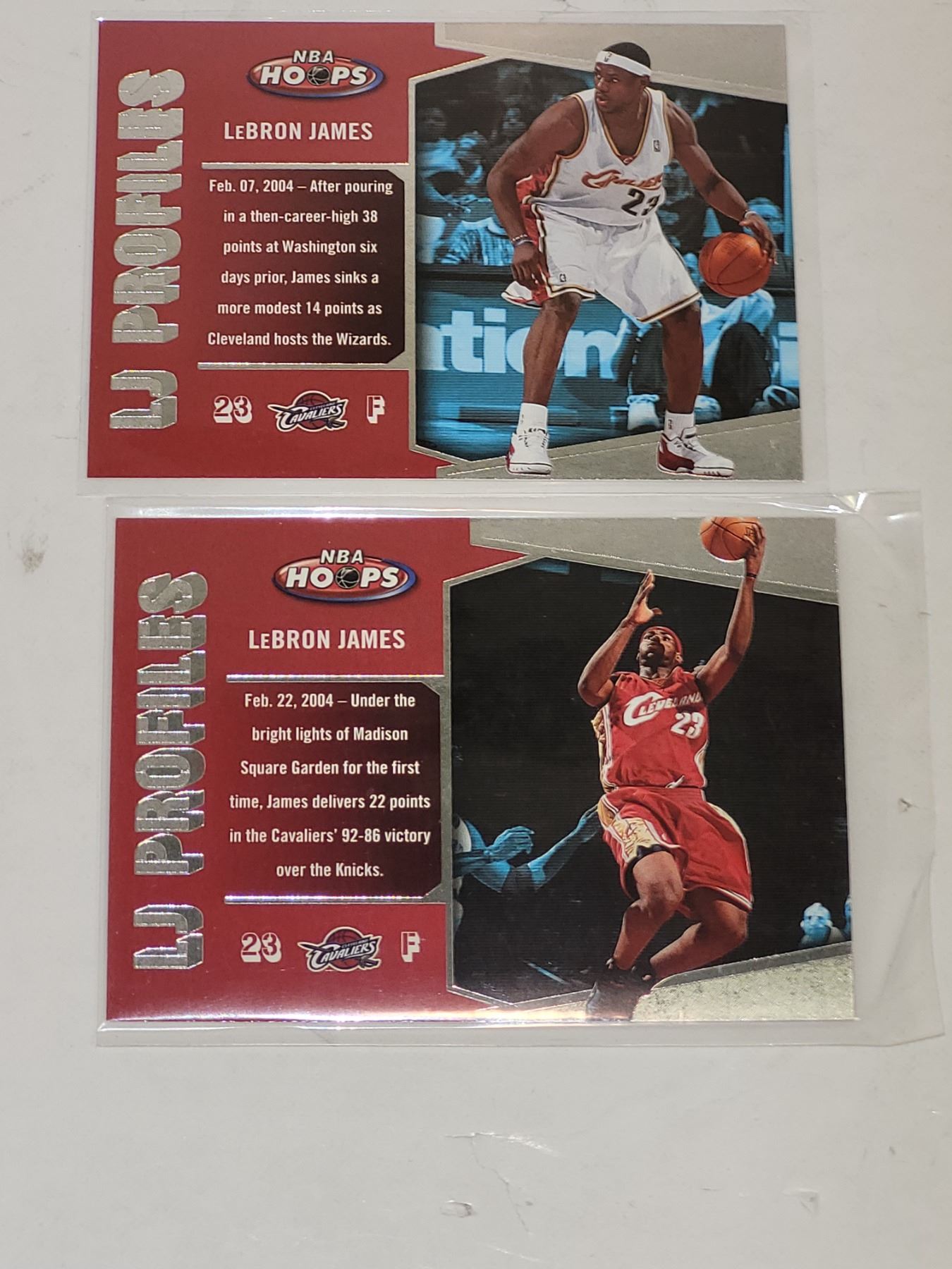Lebron Rookie Card Pair of Lebron James Rookie Cards - Mint