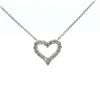 Image 1 : 14KT White Gold 0.70 ctw Diamond Open Heart Pendant with Chain