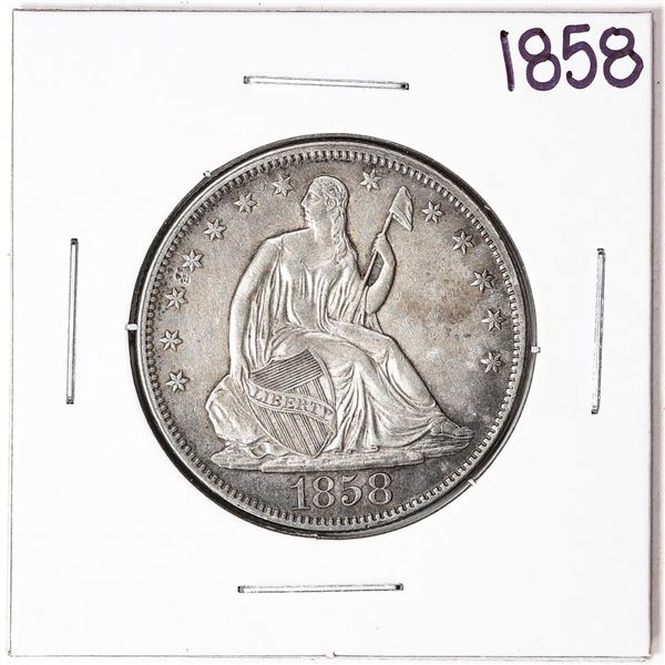 1858 Seated Liberty Half Dollar Coin
