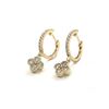 Image 2 : 14KT Yellow Gold 0.78 ctw Diamond Dangle Earrings