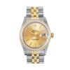 Image 2 : Rolex Mens Two Tone Champagne Index Diamond Datejust Wristwatch With Rolex Box