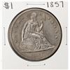 Image 1 : 1857 $1 Seated Liberty Silver Dollar Coin