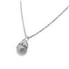 Image 3 : 14KT White Gold Pearl and Diamond Pendant with Chain